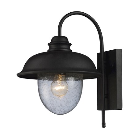 Streetside Cafe 1-Light Outdoor Wall Lamp In Matte Black - Small